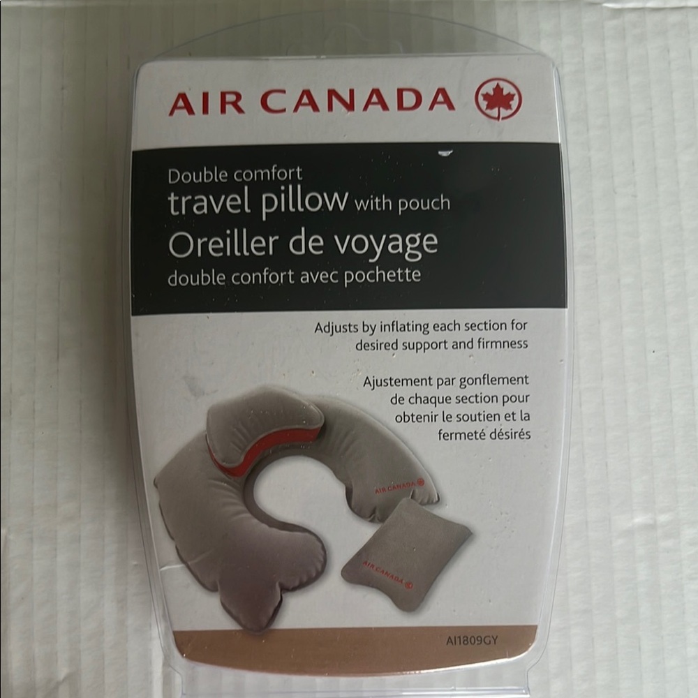 Gray Travel Pillow with Pouch